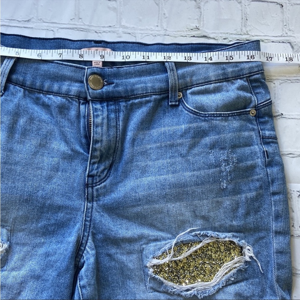 JUICY COUTURE Distressed Glitter Women’s Jean Shorts Size 12. - Picture 7 of 10